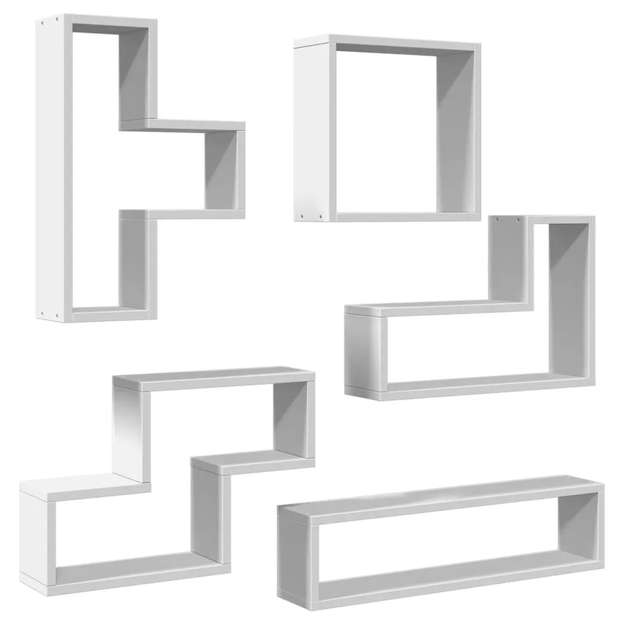 Étagère murale blanc 96x12x64 cm bois d’ingénierie - 6