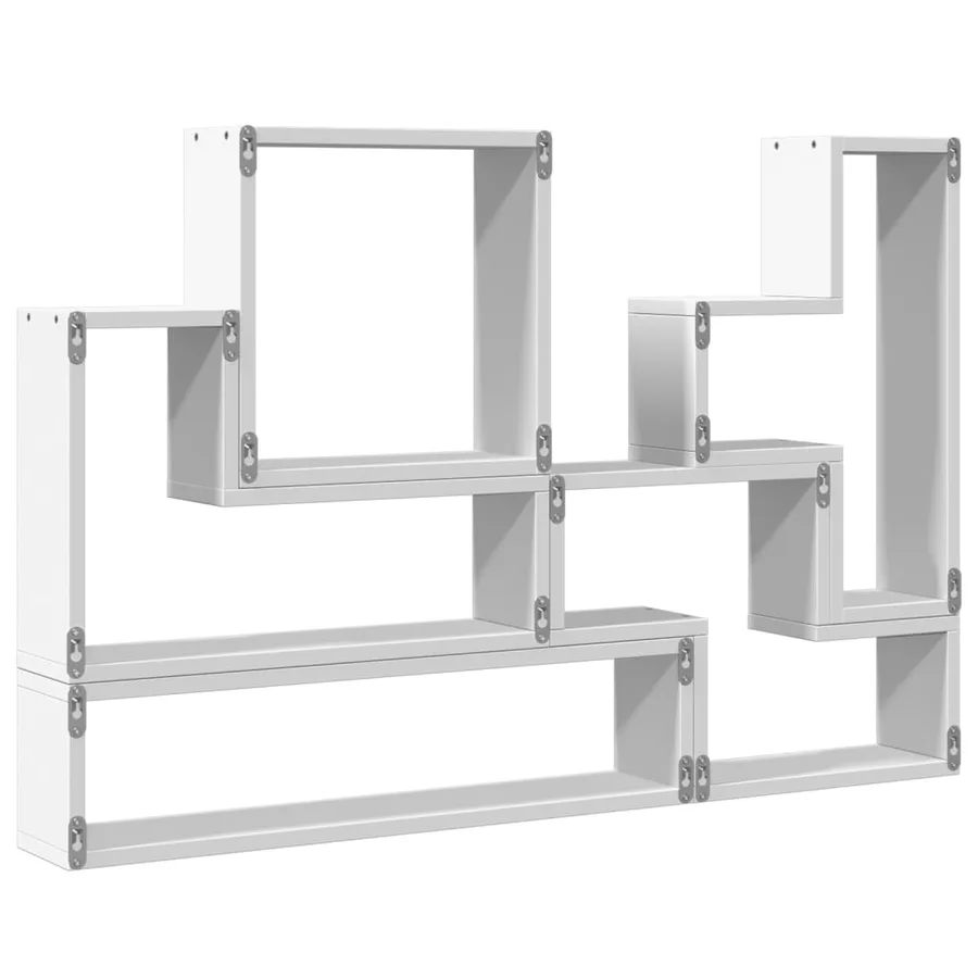 Étagère murale blanc 96x12x64 cm bois d’ingénierie - 8