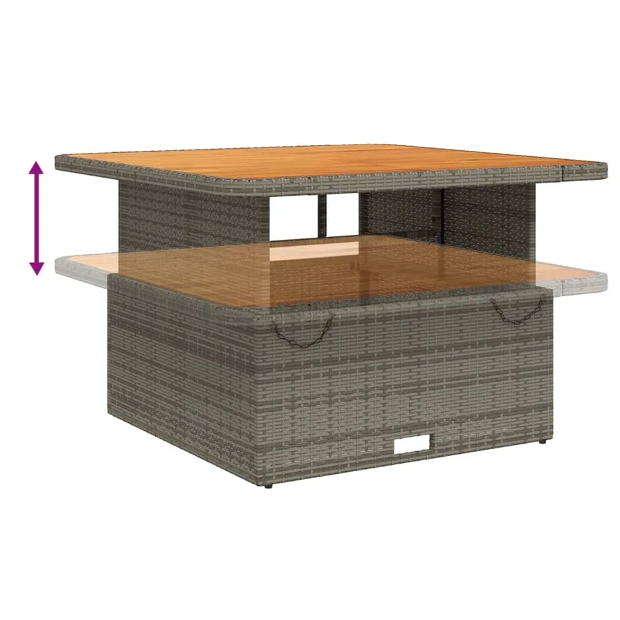 Ensemble à manger jardin 4pcs et coussins Gris Résine tressée - 6
