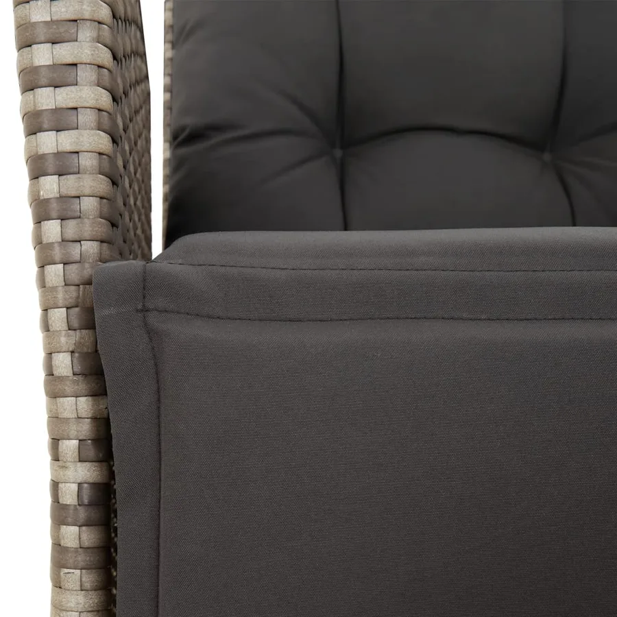 Ensemble à manger jardin 4pcs et coussins Gris Résine tressée - 8