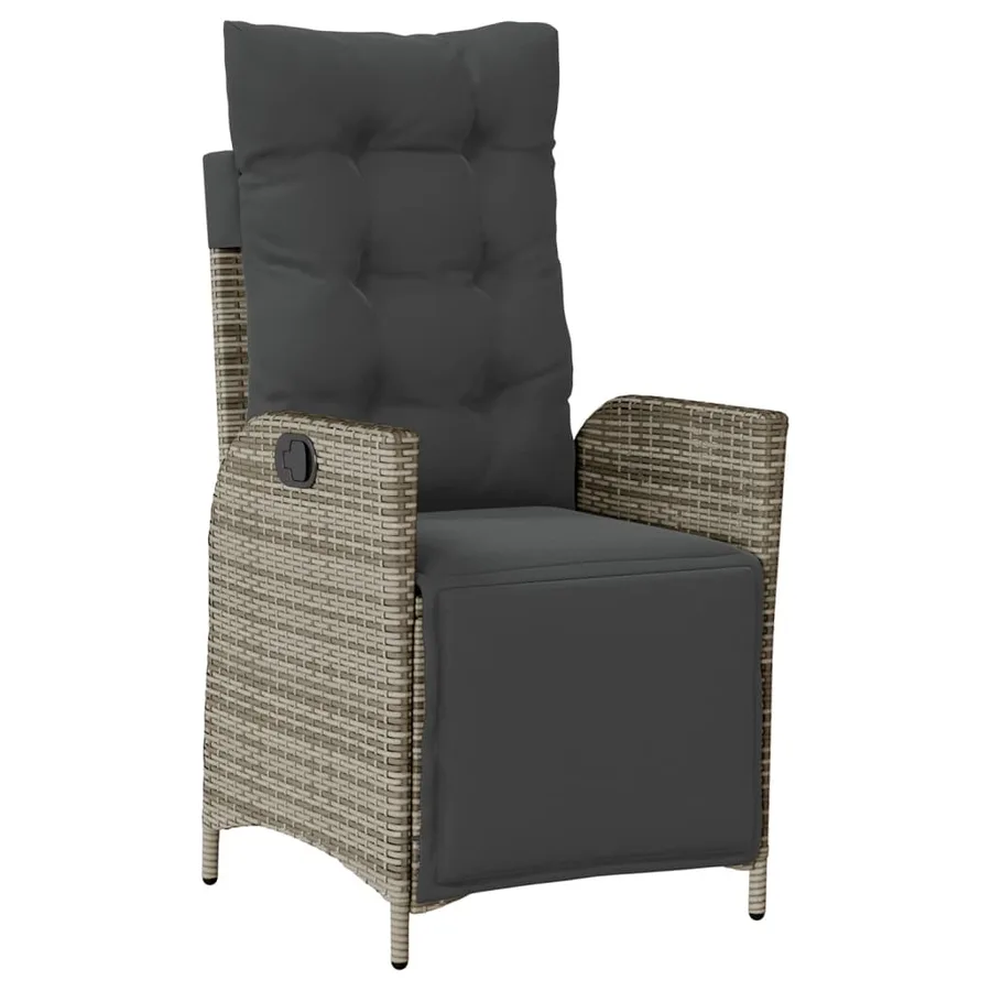 Ensemble à manger de jardin et coussins 7 pcs gris rotin - 3