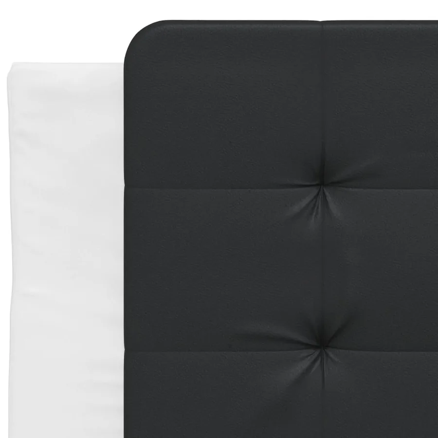 Cadre de lit sans matelas Zadar blanc et noir 80x200 cm similicuir - 7