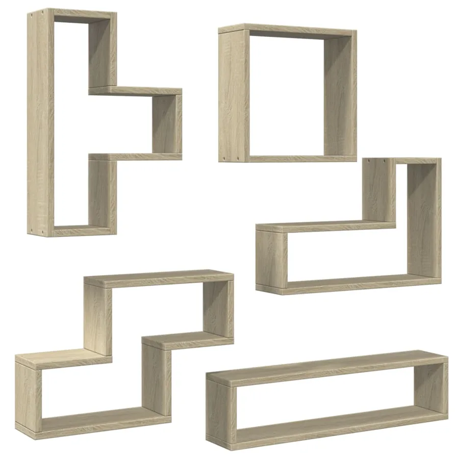 Étagère murale chêne sonoma 96x12x64 cm bois d’ingénierie - 6