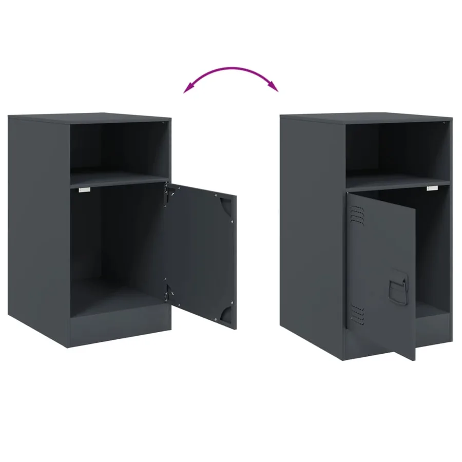 Tables de chevet 2 pcs anthracite 34,5x39x62 cm acier - 10