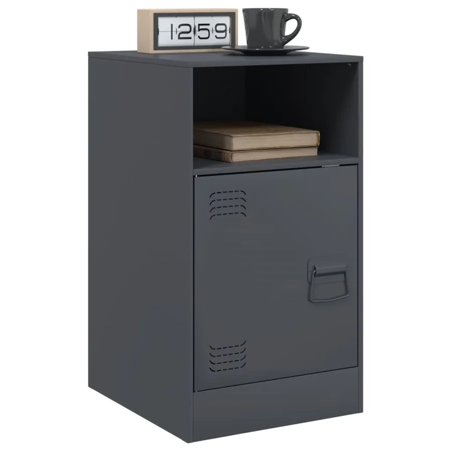 Tables de chevet 2 pcs anthracite 34,5x39x62 cm acier - 3