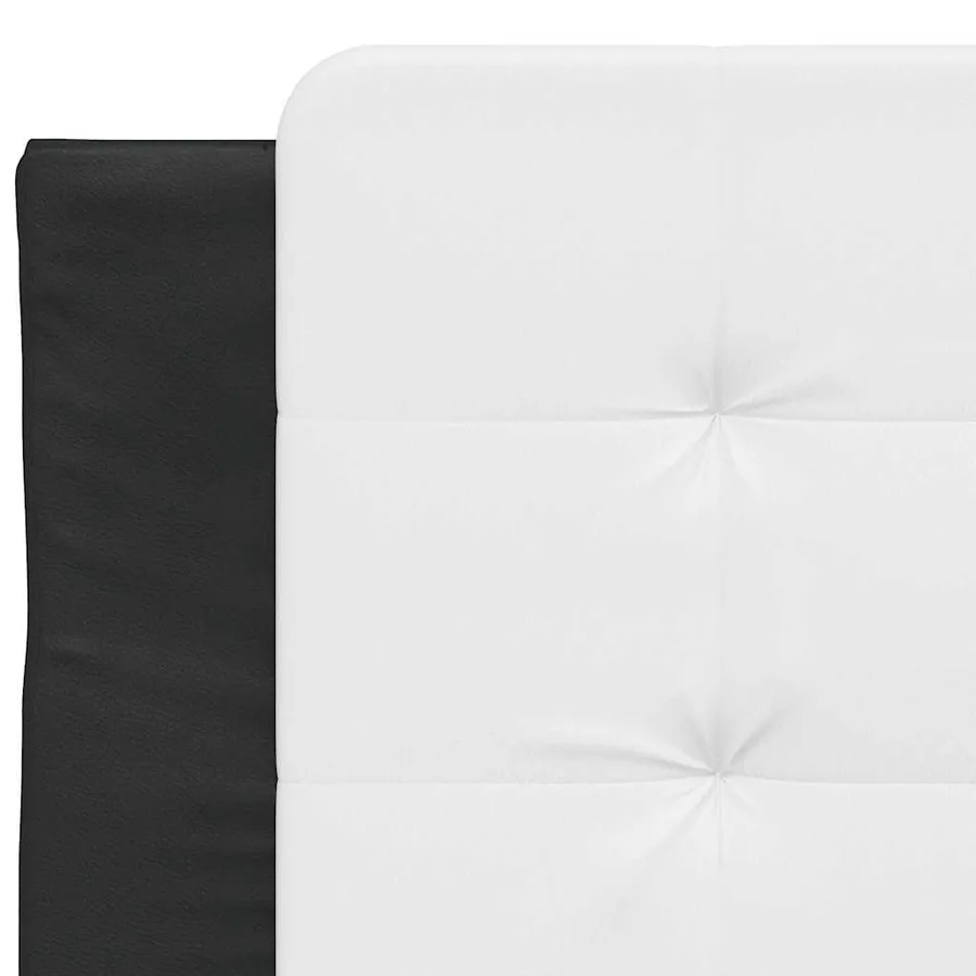 Cadre de lit sans matelas Zadar noir et blanc 90x190 cm similicuir - 10