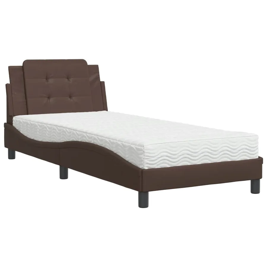 Cadre de lit sans matelas Zadar marron 80x200 cm similicuir - 2