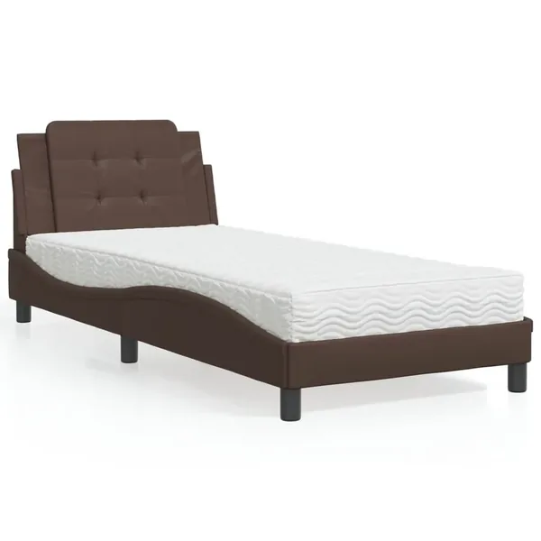 Cadre de lit sans matelas Zadar marron 100x200 cm similicuir