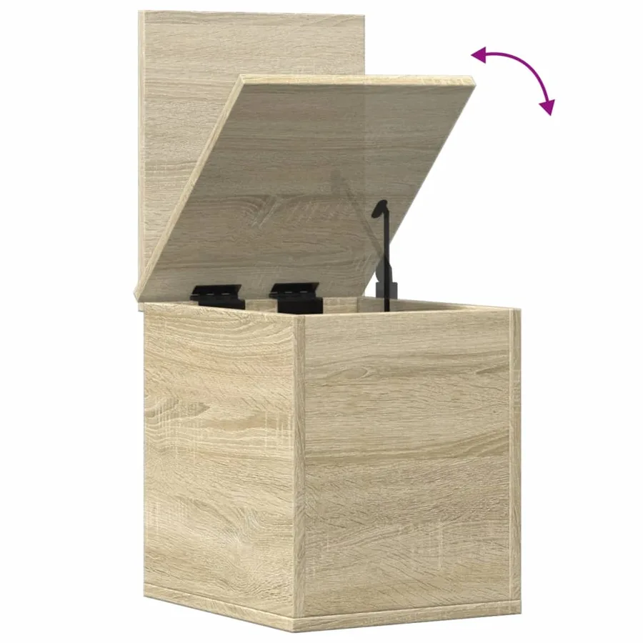 Boîte de rangement chêne sonoma 30x35x35 cm bois d'ingénierie - 8