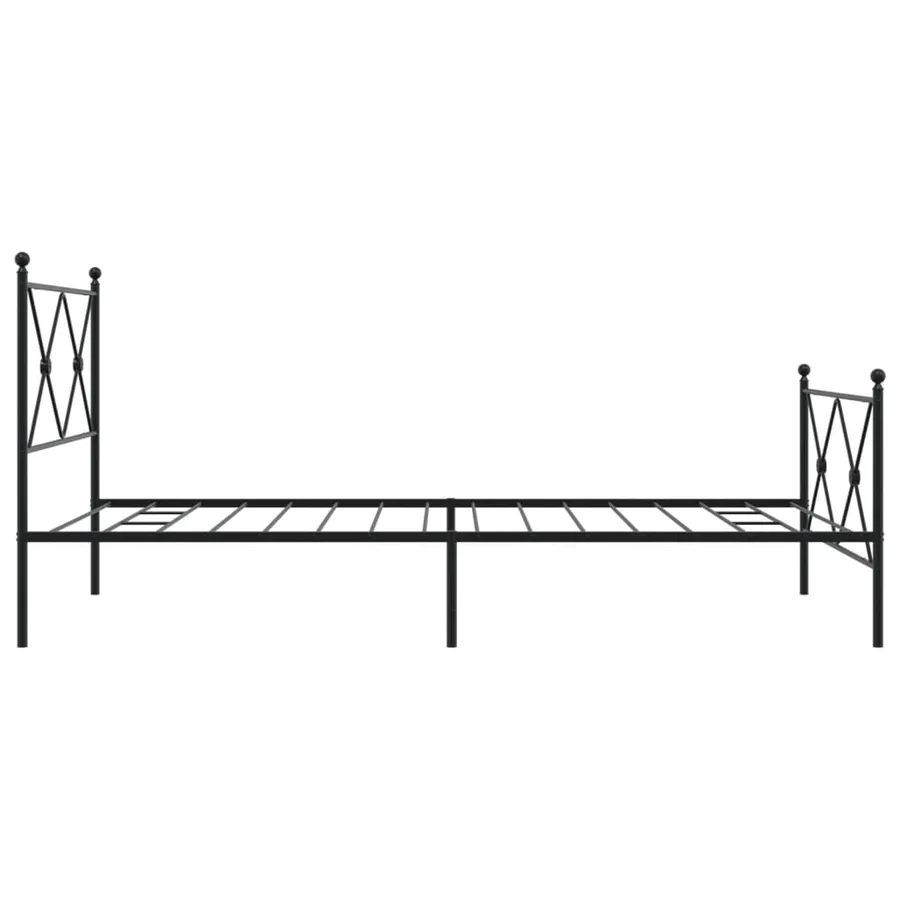 Cadre de lit métal sans matelas avec pied de lit noir 100x190cm - 5