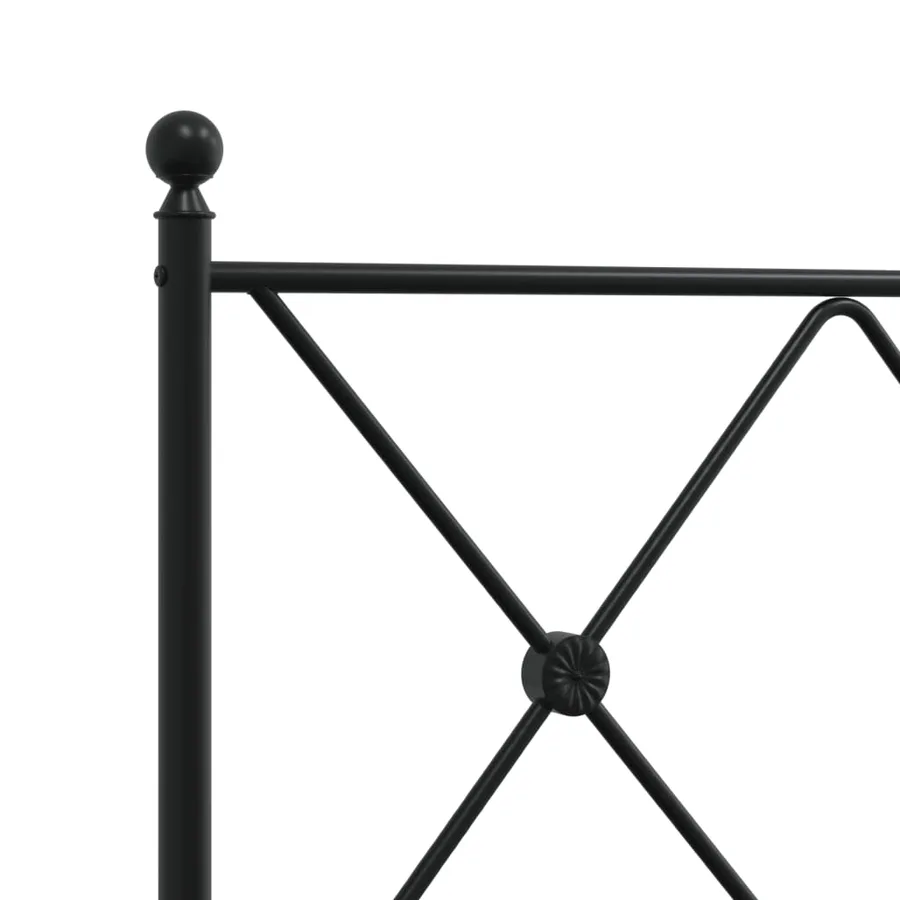 Cadre de lit métal sans matelas avec pied de lit noir 100x190cm - 7
