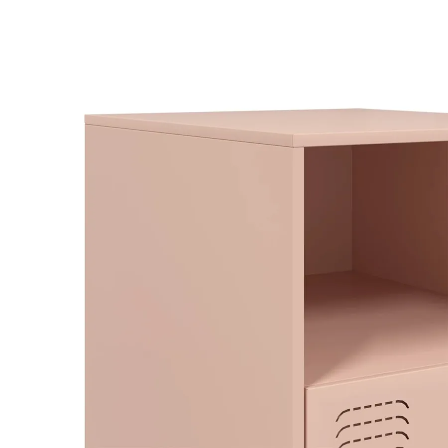 Tables de chevet 2 pcs rose 34,5x39x44 cm acier - 10