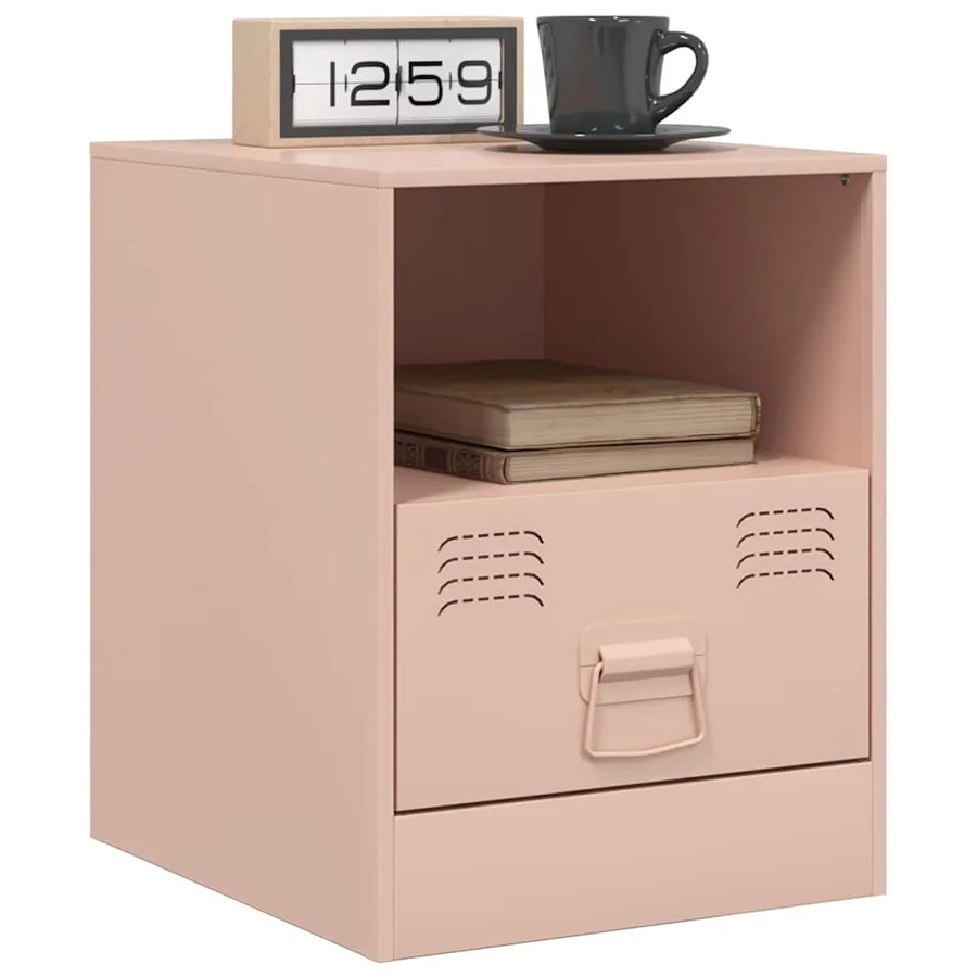 Tables de chevet 2 pcs rose 34,5x39x44 cm acier - 3