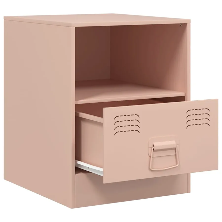 Tables de chevet 2 pcs rose 34,5x39x44 cm acier - 7