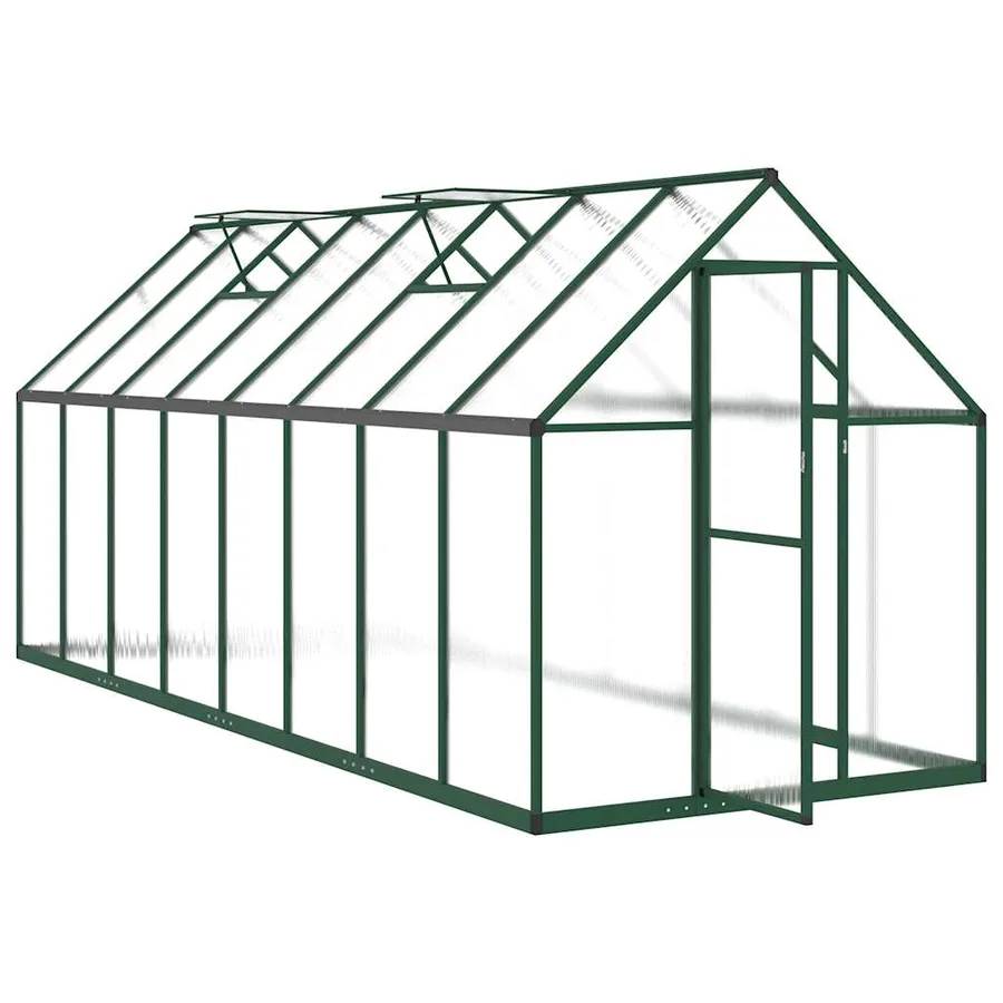 Serre avec cadre de base vert 445x169x195 cm aluminium - 6