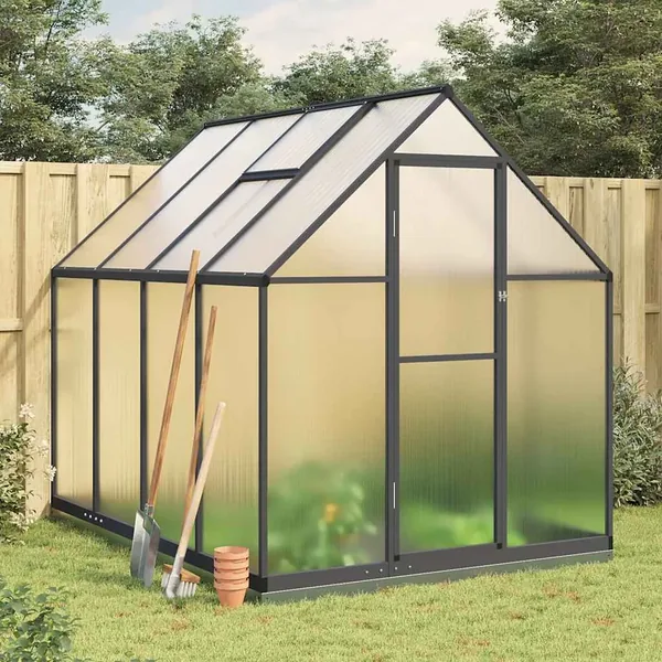 Serre avec cadre de base anthracite 224x169x202 cm aluminium