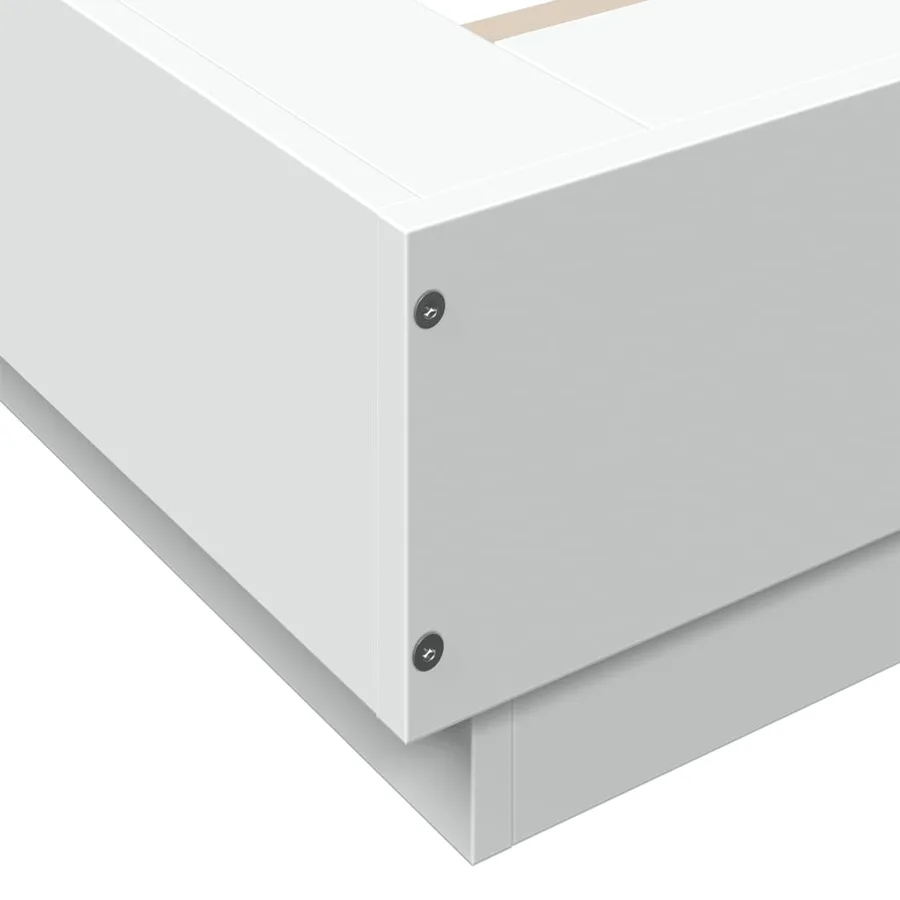 Cadre de lit avec lumières LED sans matelas blanc 90x190 cm - 10