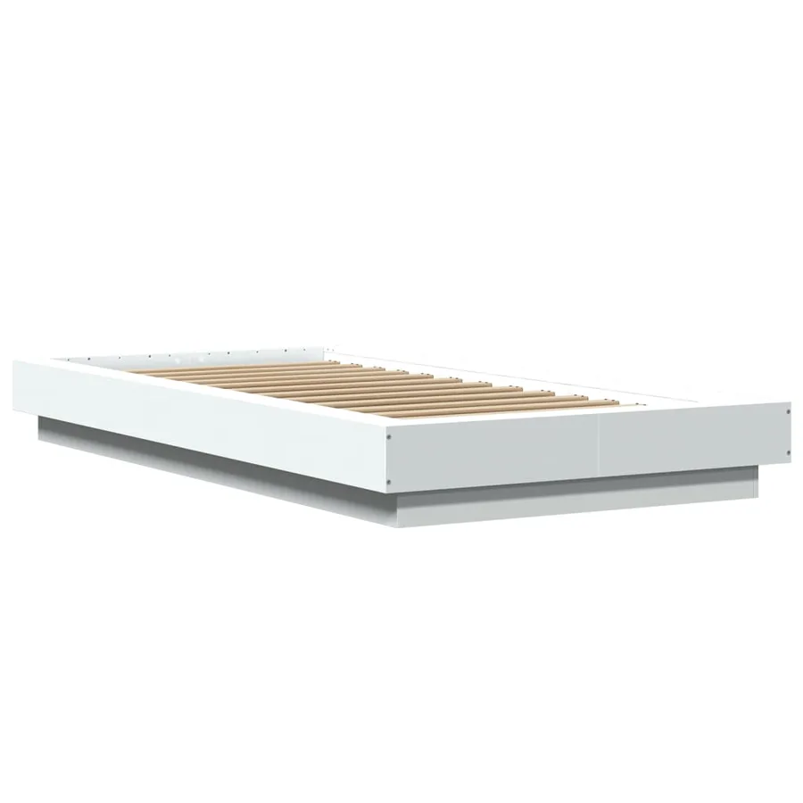 Cadre de lit avec lumières LED sans matelas blanc 90x190 cm - 3