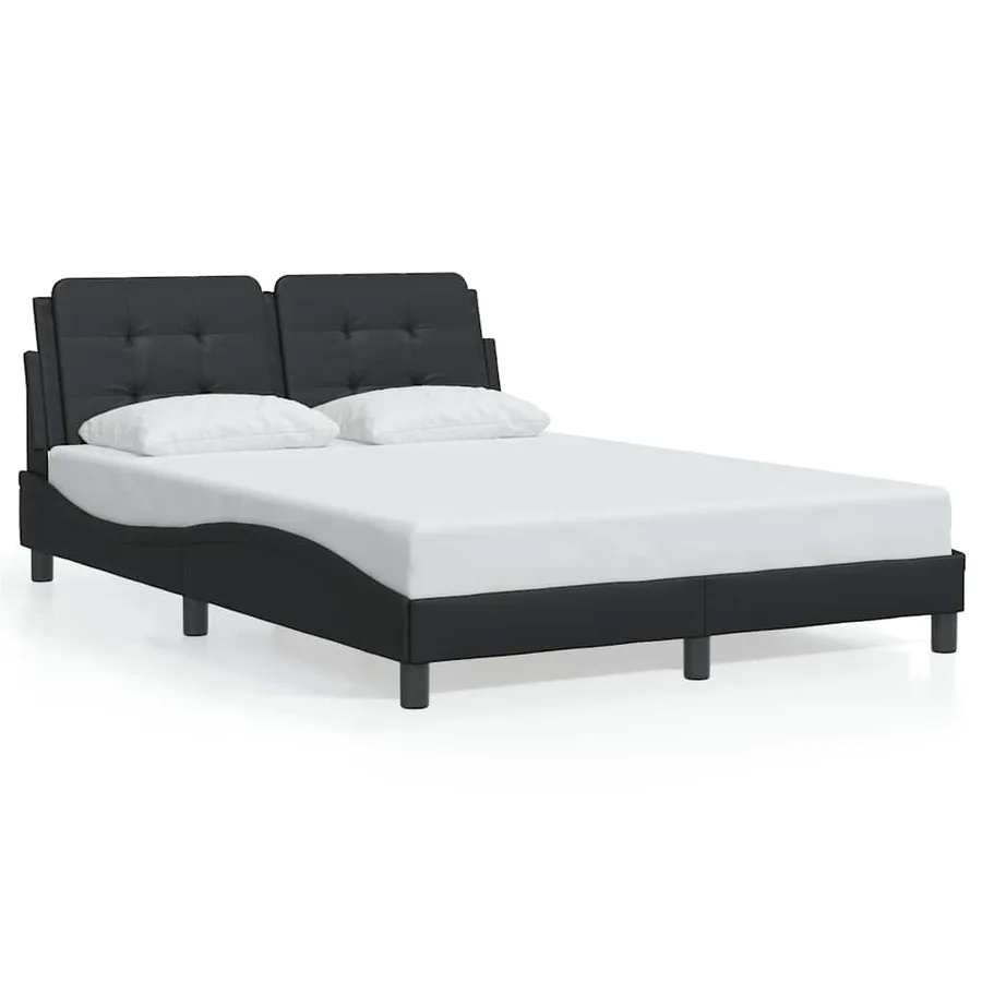 Cadre de lit sans matelas Zadar noir 140x190 cm similicuir - 2