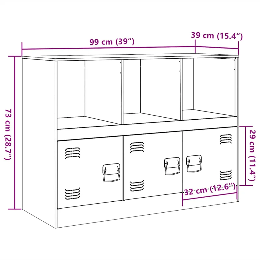 Buffet anthracite 99x39x73 cm acier - 13