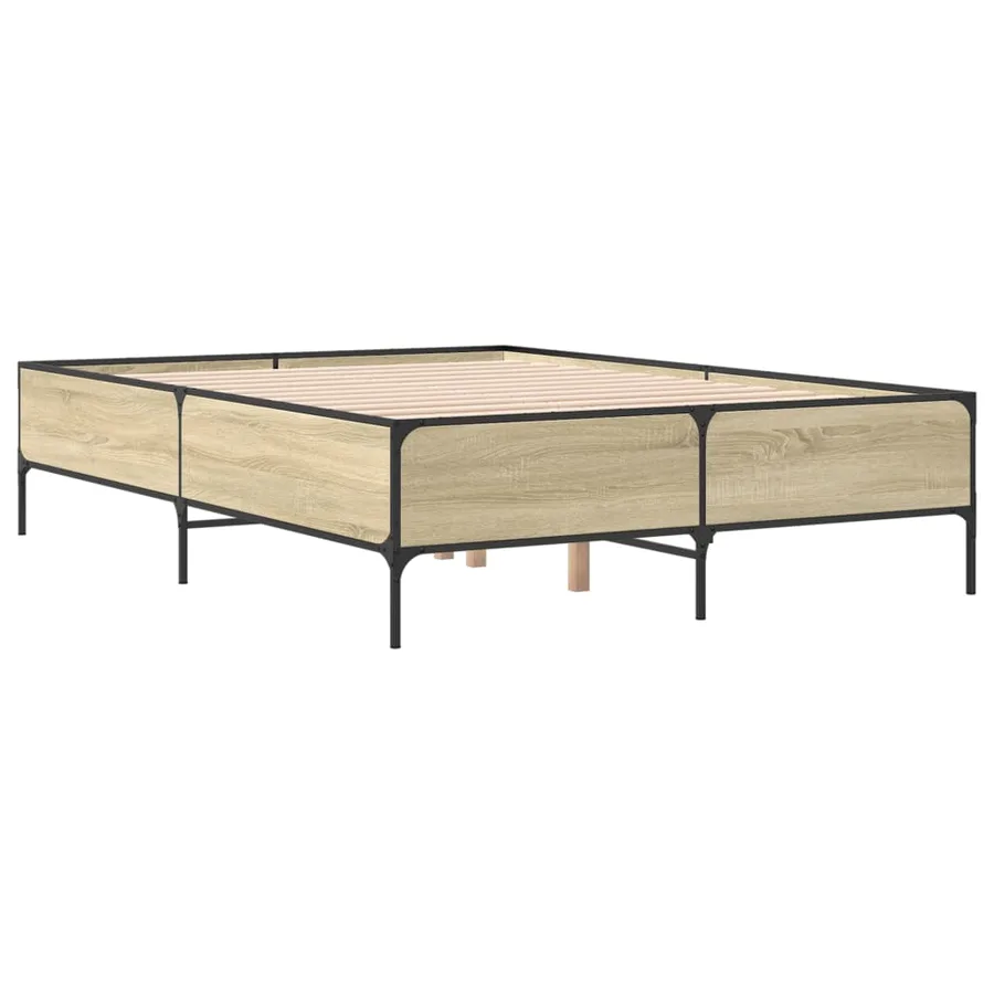 Cadre de lit sans matelas chêne sonoma 150x200 cm - 3
