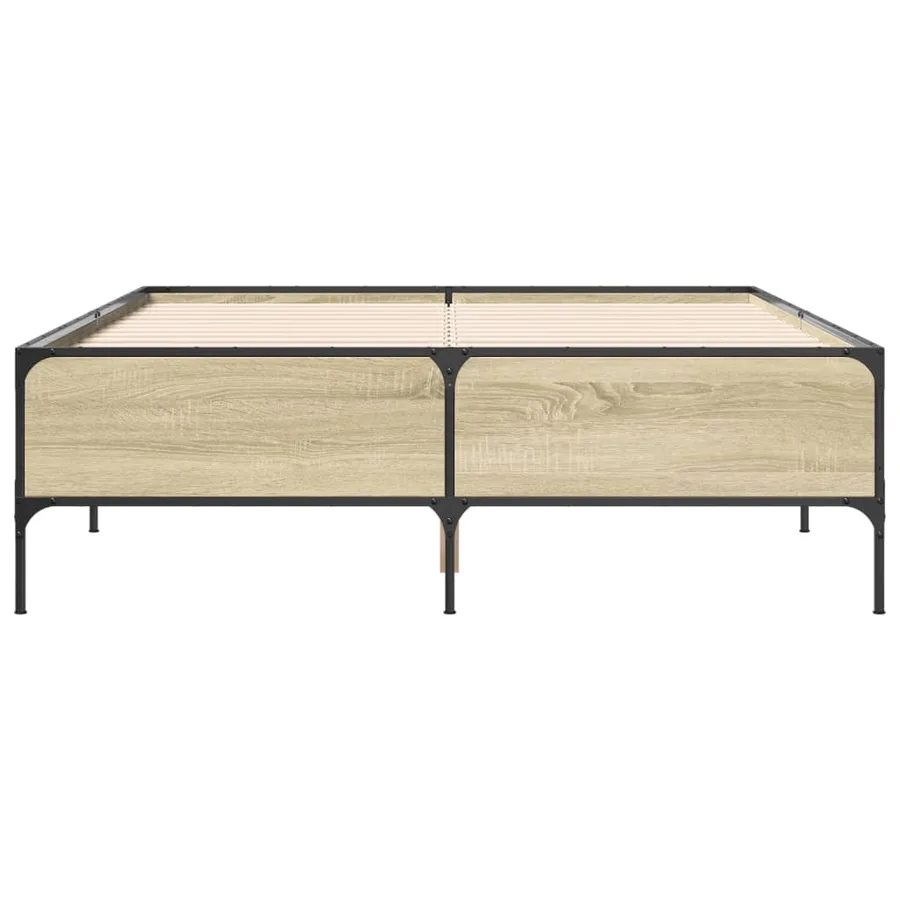 Cadre de lit sans matelas chêne sonoma 150x200 cm - 4