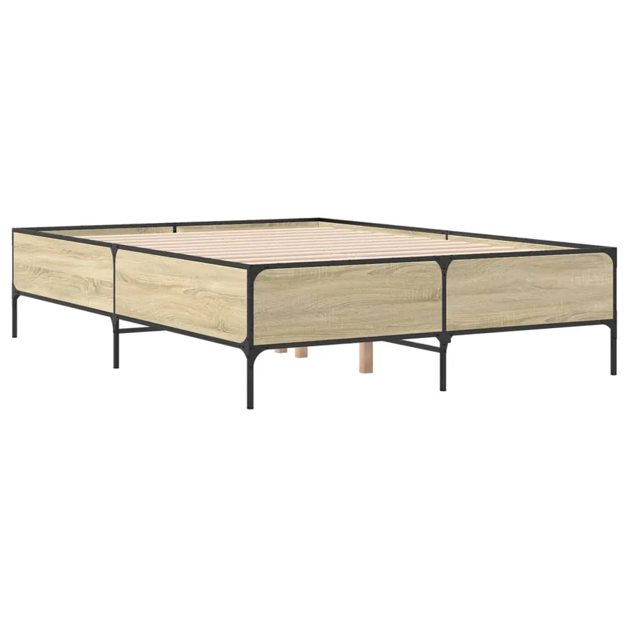 Cadre de lit sans matelas chêne sonoma 150x200 cm - 6