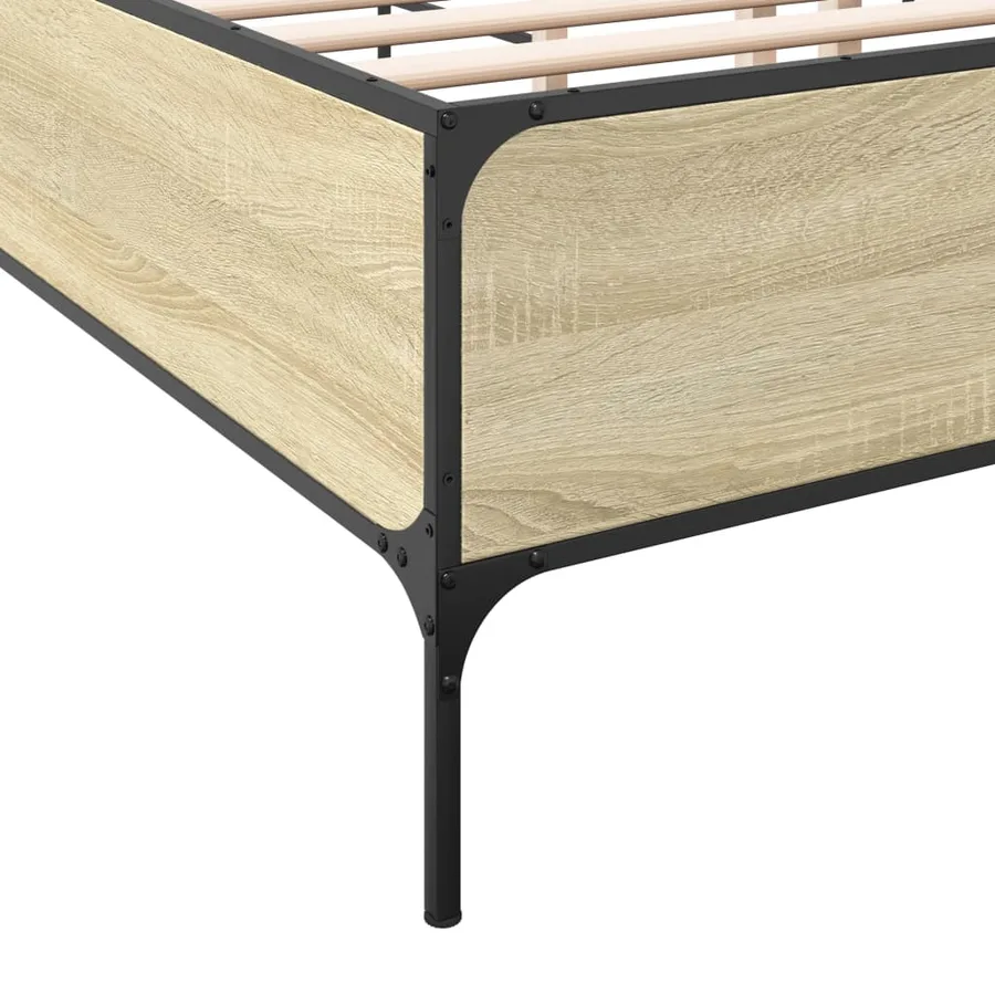 Cadre de lit sans matelas chêne sonoma 150x200 cm - 7