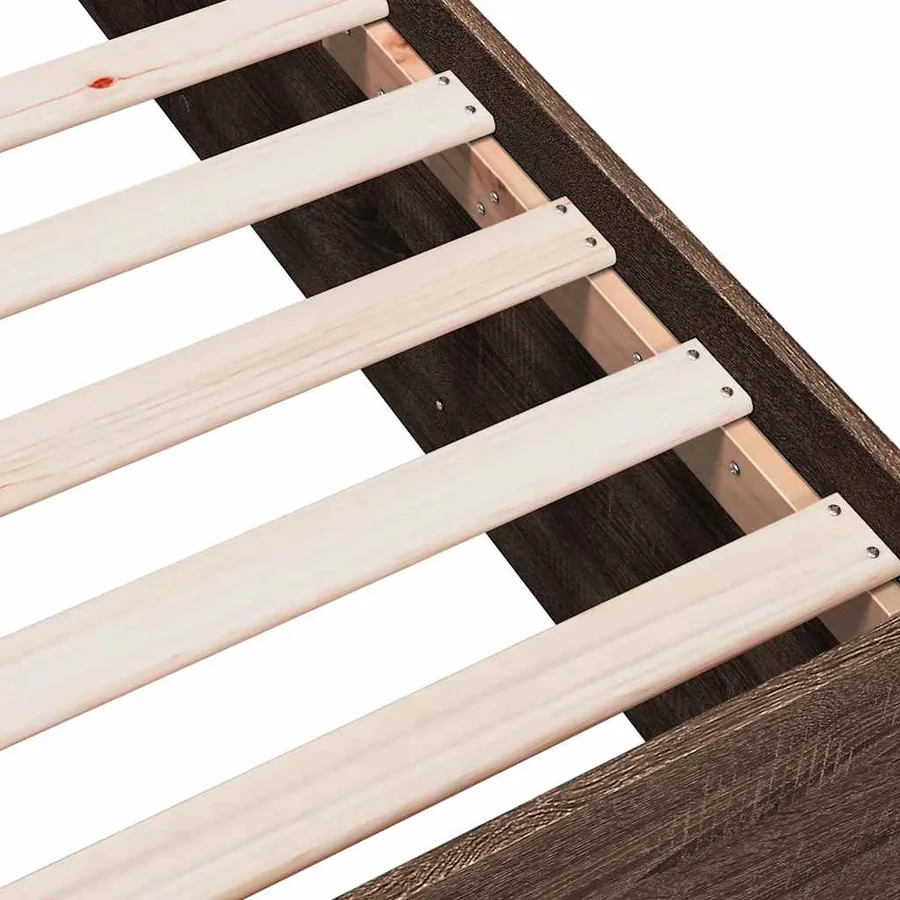 Cadre de lit sans matelas chêne marron 150x200 cm - 7