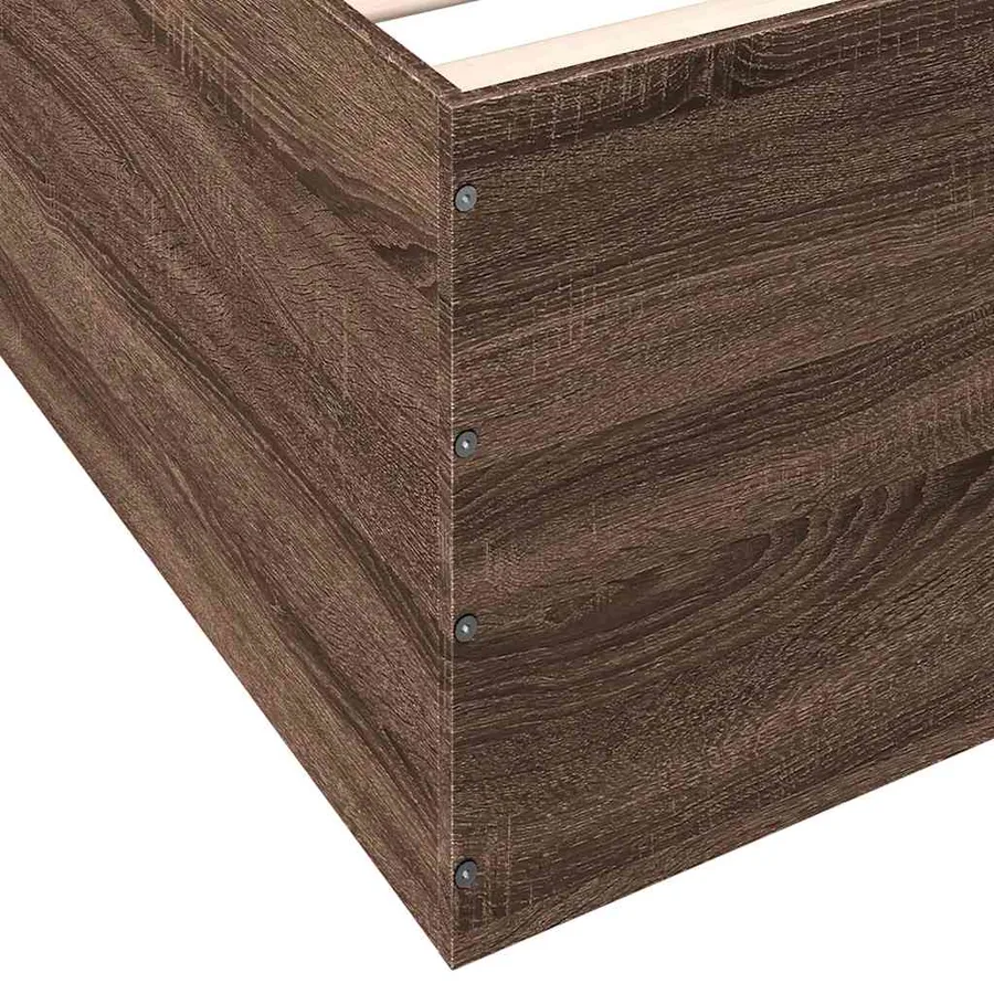Cadre de lit sans matelas chêne marron 150x200 cm - 8