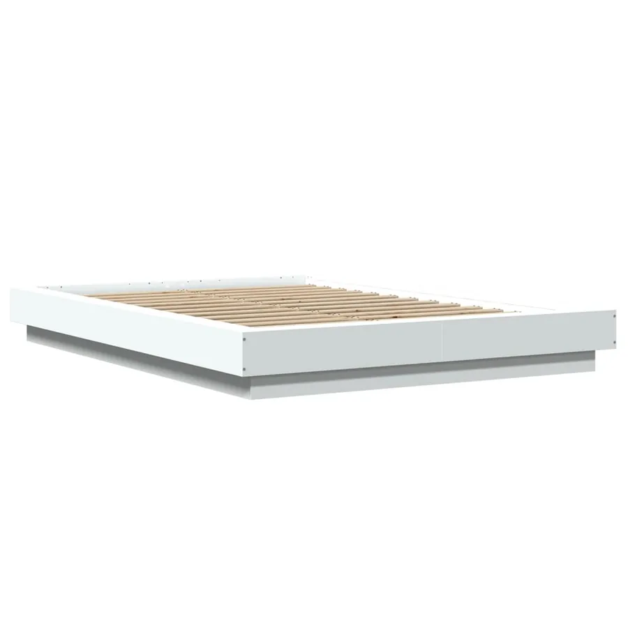 Cadre de lit avec lumières LED sans matelas blanc 140x190 cm - 3