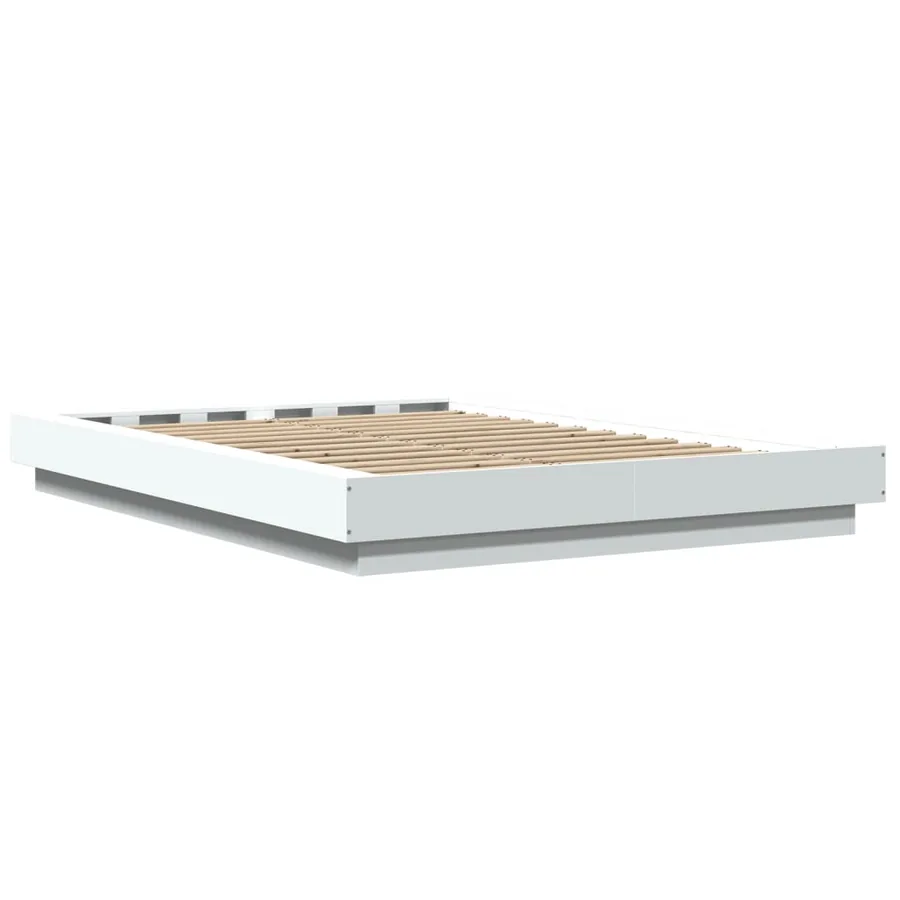 Cadre de lit avec lumières LED sans matelas blanc 140x190 cm - 7