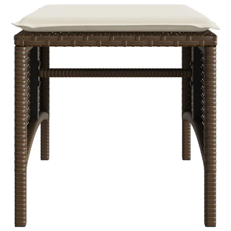 Canapé de jardin 2 places avec table et tabourets marron rotin - 10