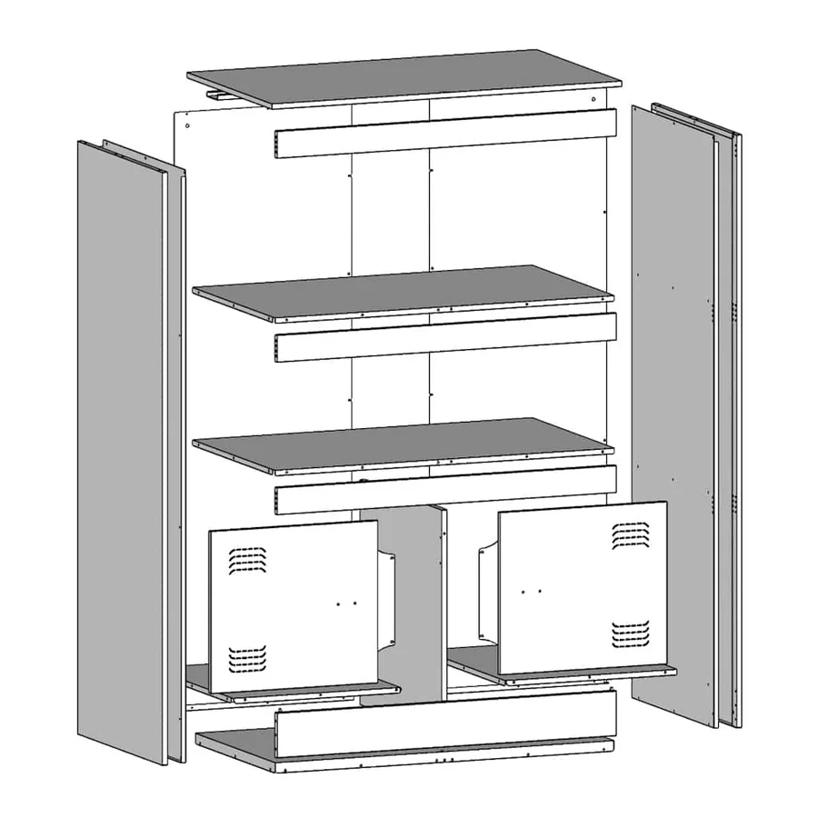 Buffet blanc 67x39x107 cm acier - 12
