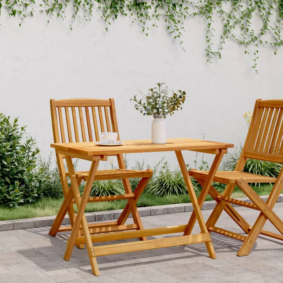 Table pliable de jardin 90x52,5x65 cm bois d'acacia solide - 3