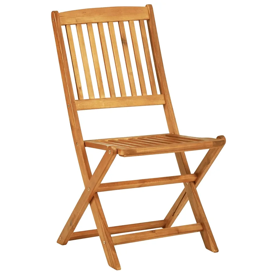 Ensemble à manger de jardin pliable 3 pcs bois d'acacia massif - 5