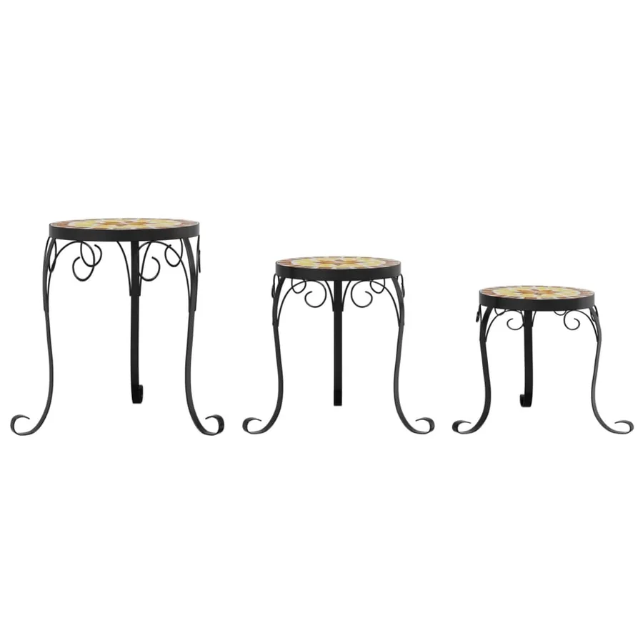 Supports pour plantes 3 pcs terre cuite et blanc céramique - 4
