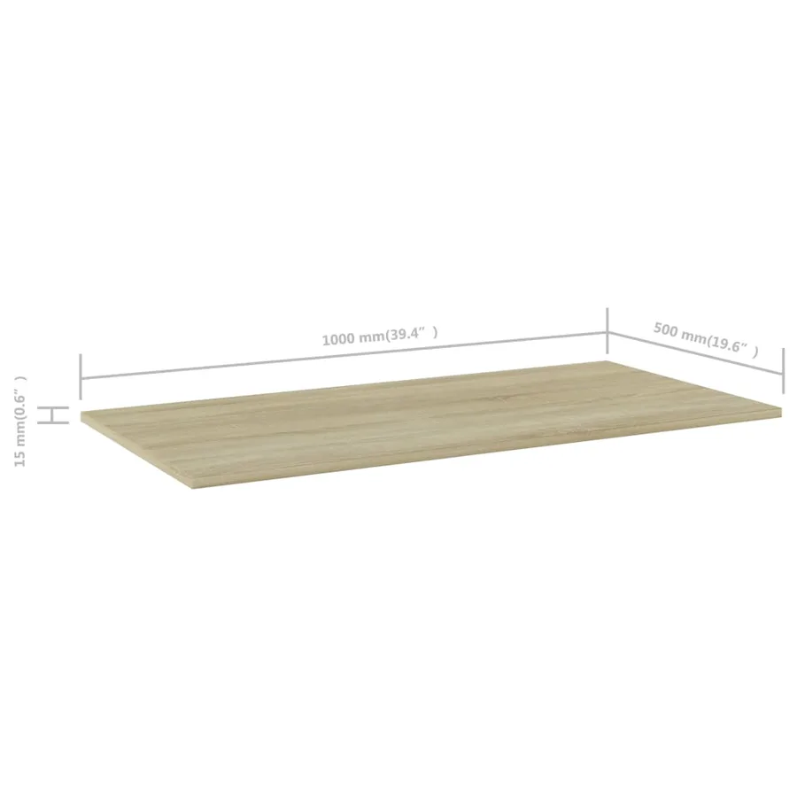 Panneaux bibliothèque 4 pcs Chêne sonoma 100x50x1,5cm Aggloméré - 5