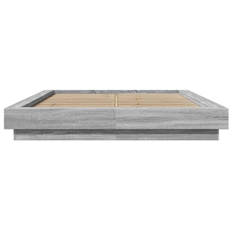 Cadre de lit et lumières LED sans matelas sonoma gris 120x190cm - 5