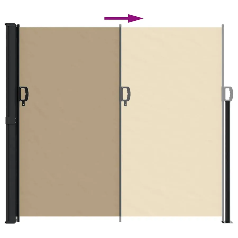 Auvent latéral rétractable beige 180x300 cm - 5