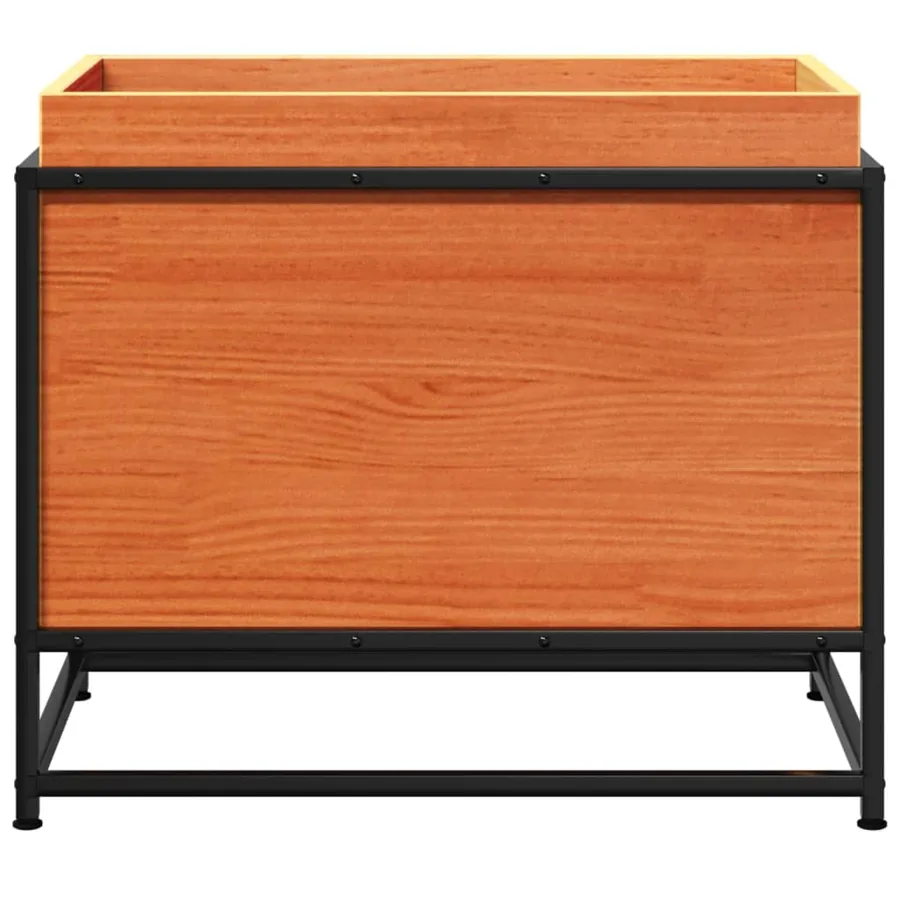 Jardinière cire marron 60x40x50 cm bois de pin massif - 5