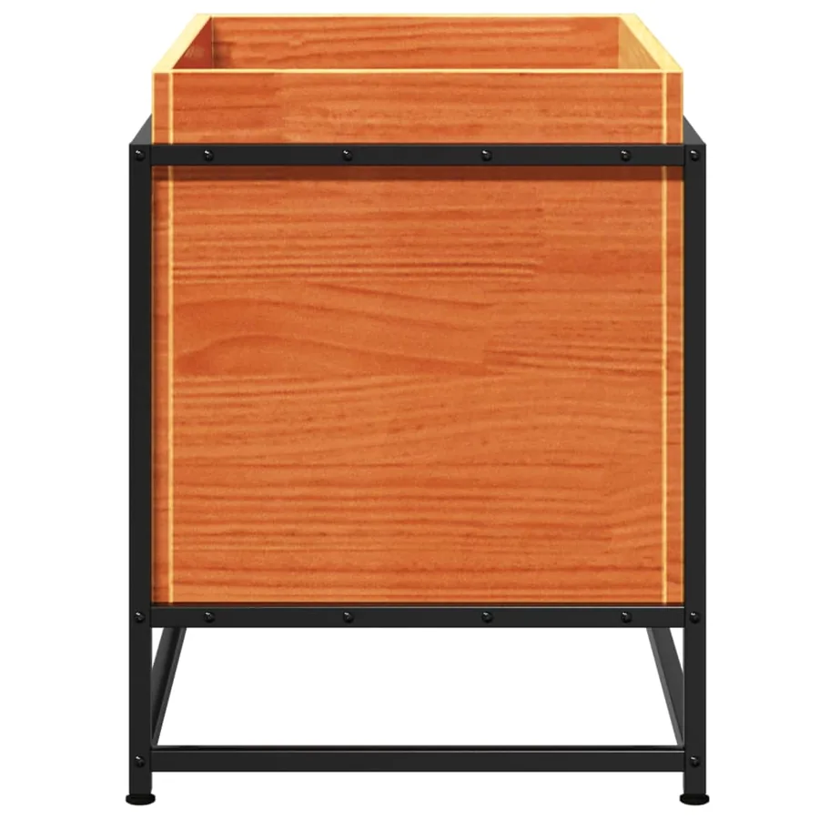 Jardinière cire marron 60x40x50 cm bois de pin massif - 6