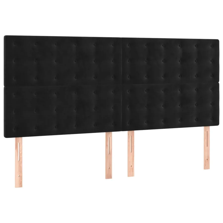 Sommier à lattes de lit et matelas Noir 160x200 cm Velours - 5