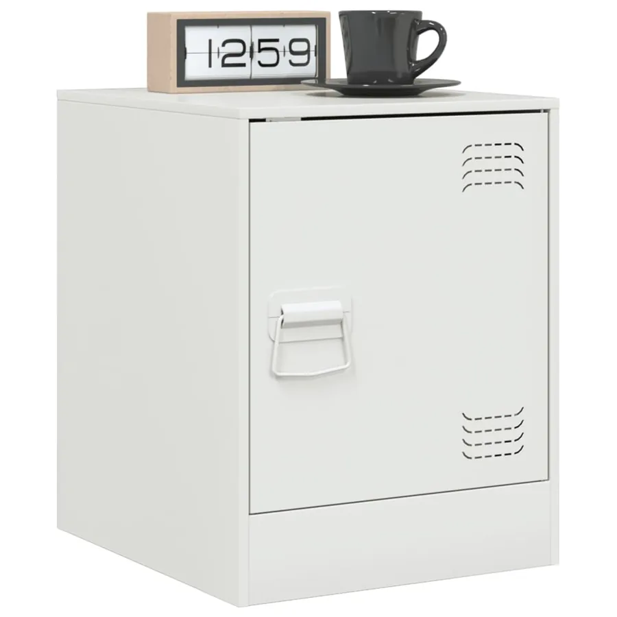 Tables de chevet 2 pcs blanc 34,5x39x44 cm acier - 3