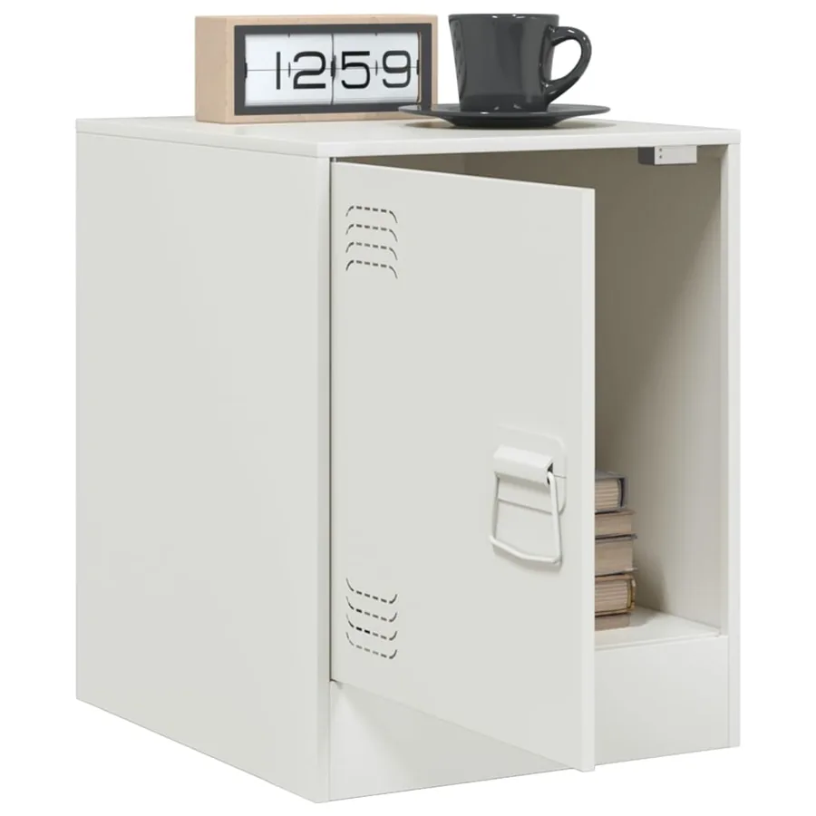 Tables de chevet 2 pcs blanc 34,5x39x44 cm acier - 4