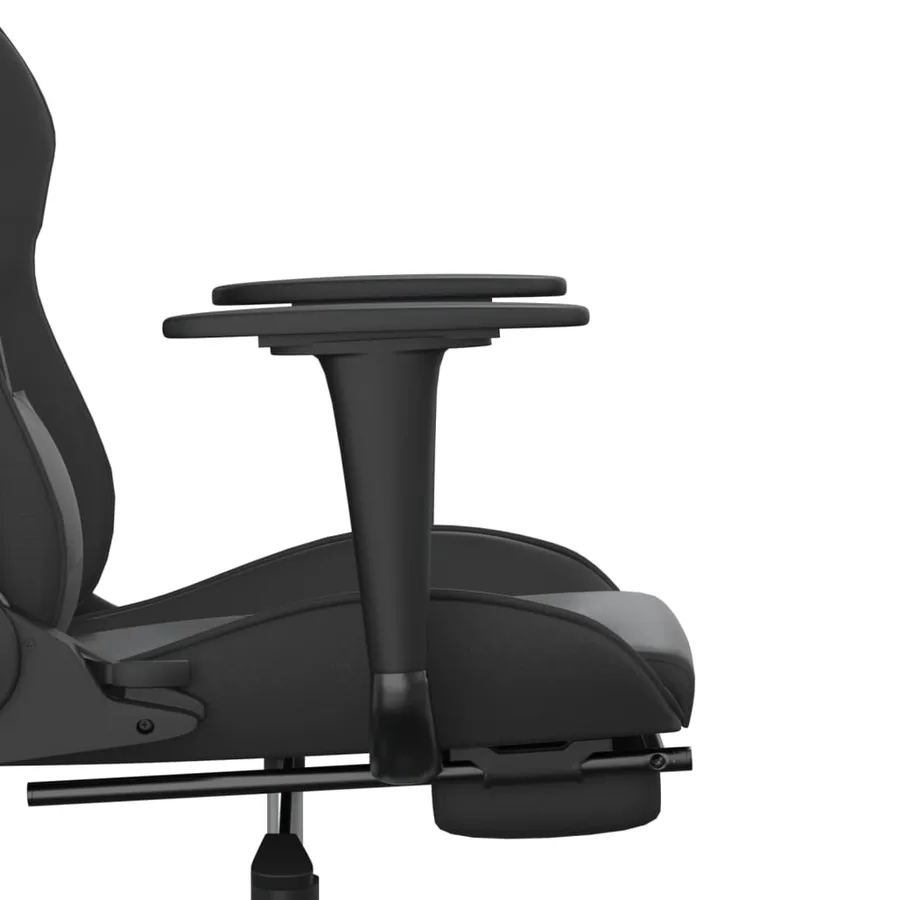Chaise de jeu avec repose-pied Noir Similicuir - 11