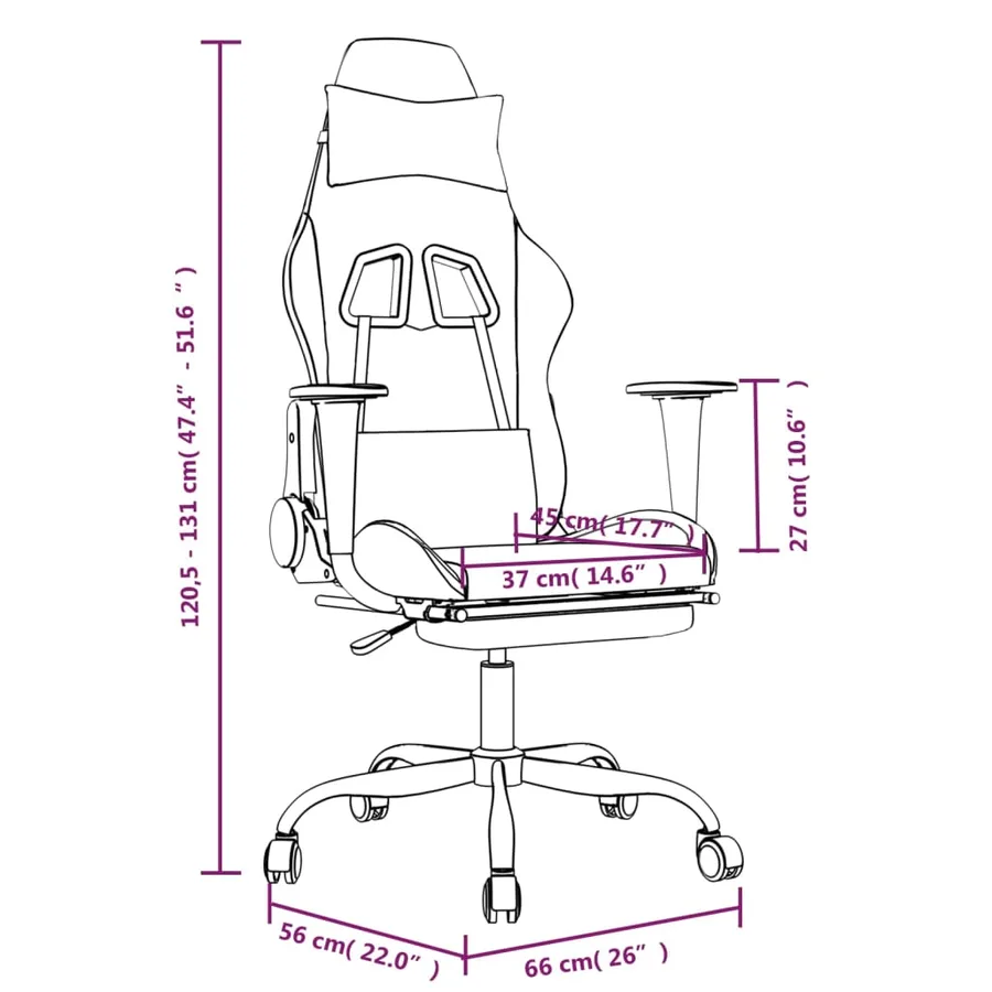 Chaise de jeu avec repose-pied Noir Similicuir - 14