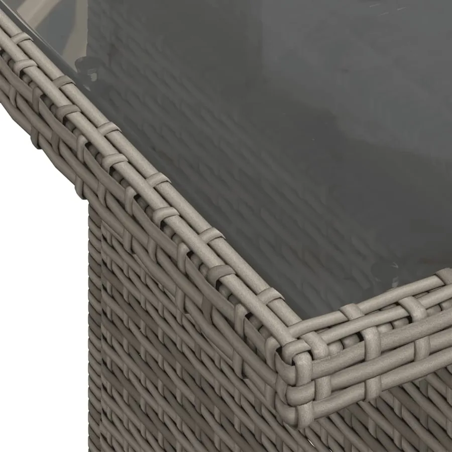 Salon de jardin avec coussins 10 pcs gris résine tressée - 8