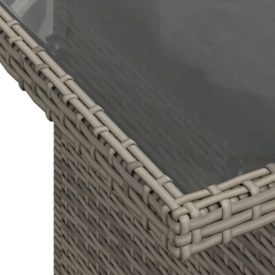 Salon de jardin avec coussins 7 pcs gris résine tressée - 8