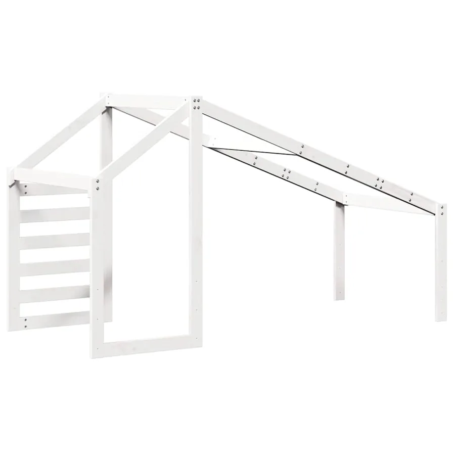 Toit de lit pour enfants blanc 188x97x113 cm bois de pin massif - 6